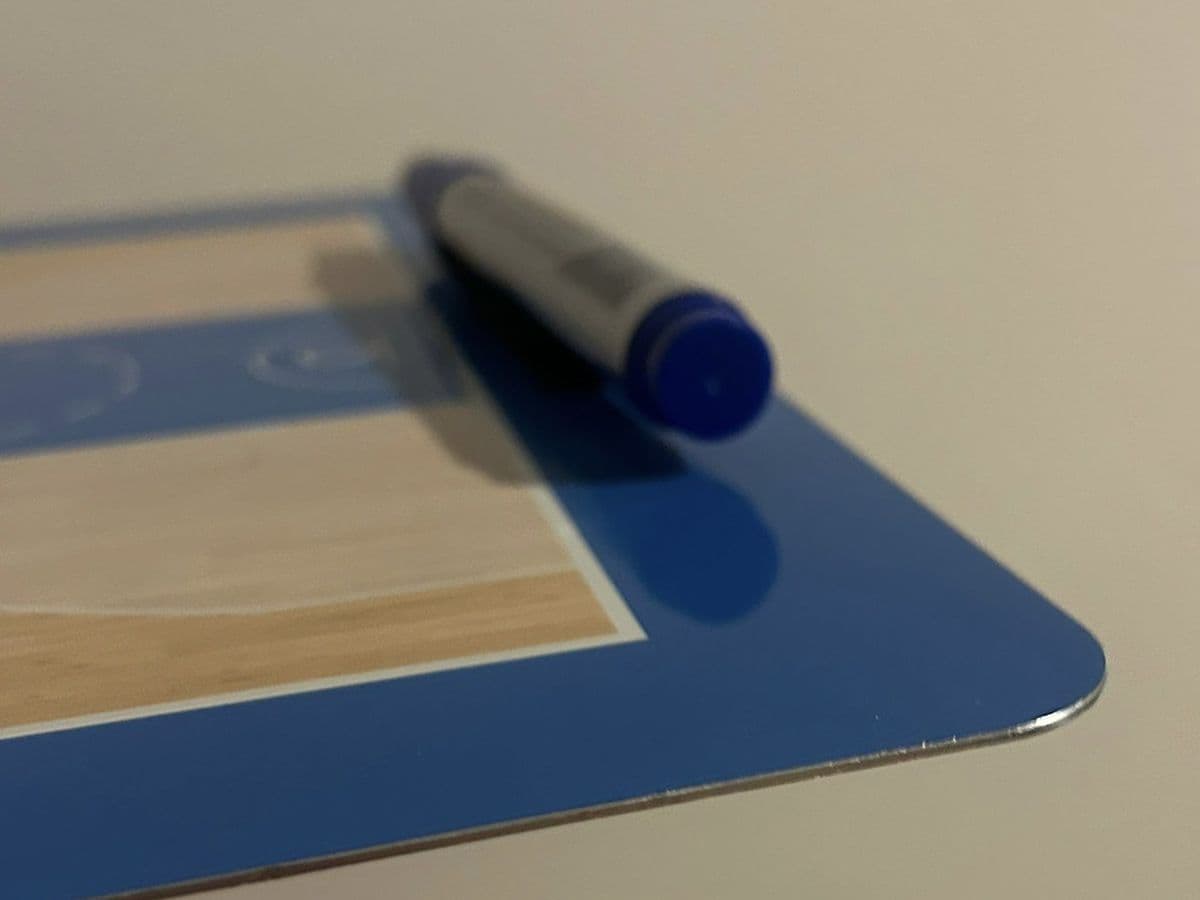 Detail of the aluminium board (finish, marker)